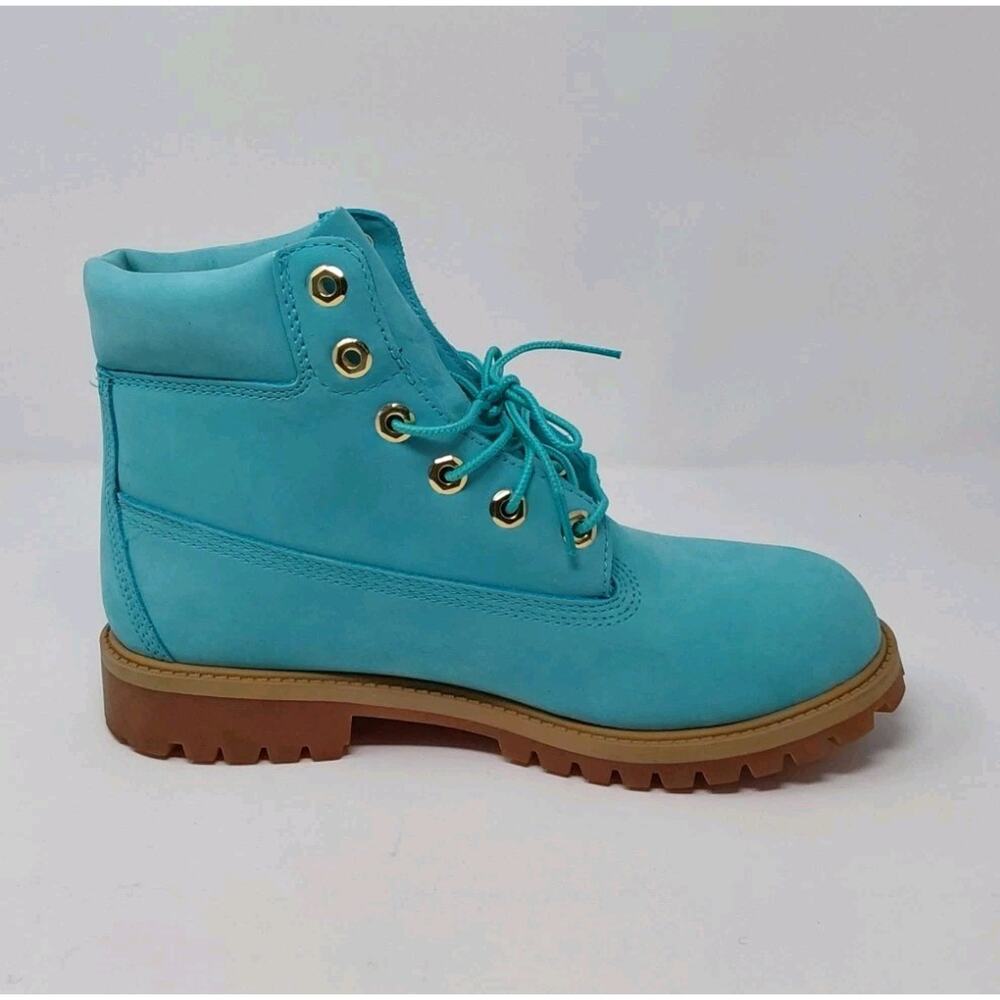 Timberland x Villa 6” Premium Boots Aqua Blue Nubuck Juniors Size 7/Women's 8.5 - Picture 12 of 16